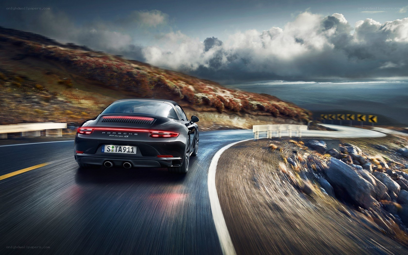 Porsche 911 Targa on coastal road