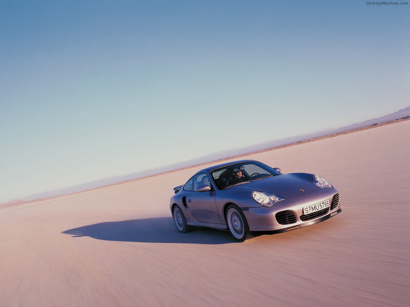Porsche 911 Turbo on desert track