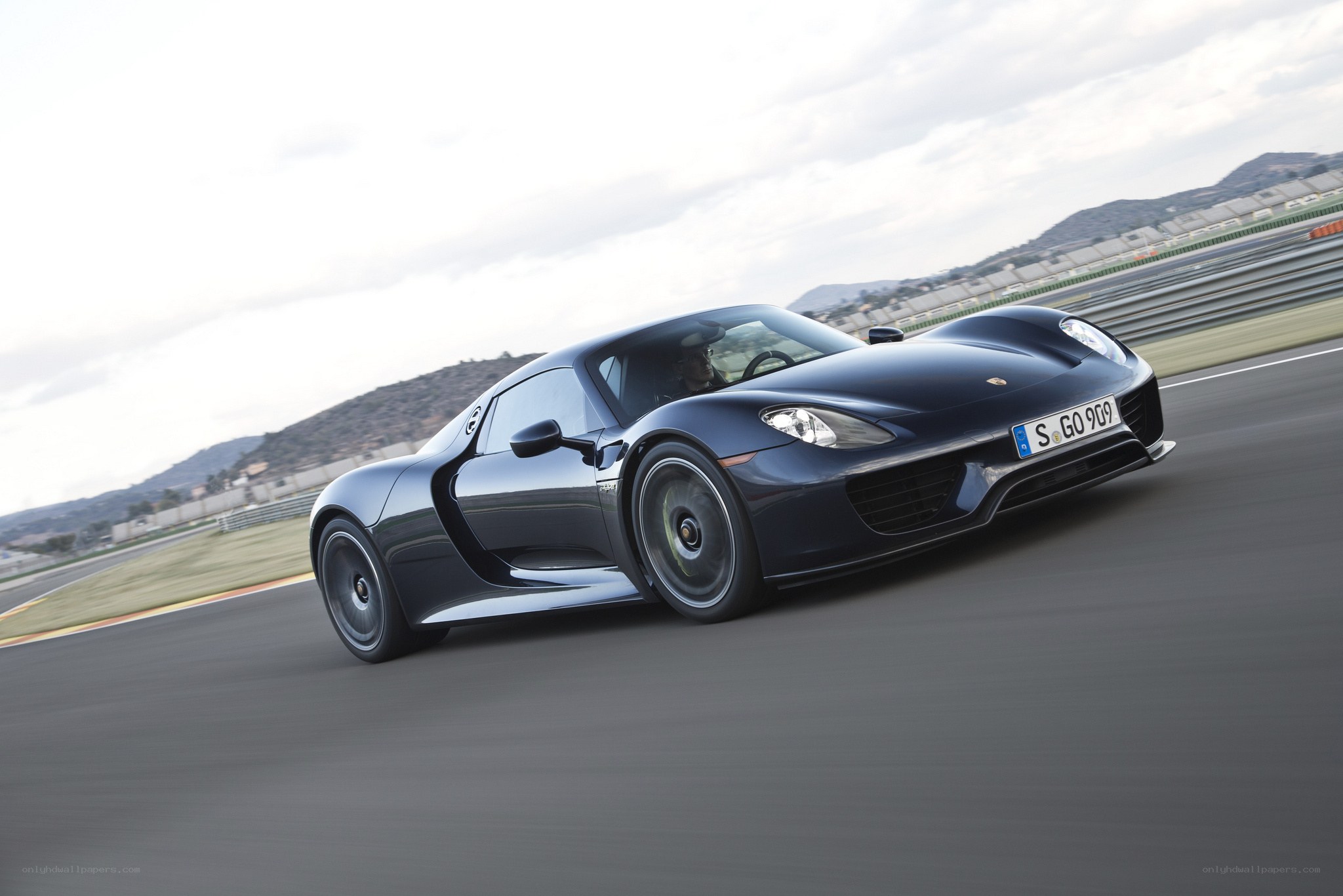 Porsche 918 Spyder on racetrack