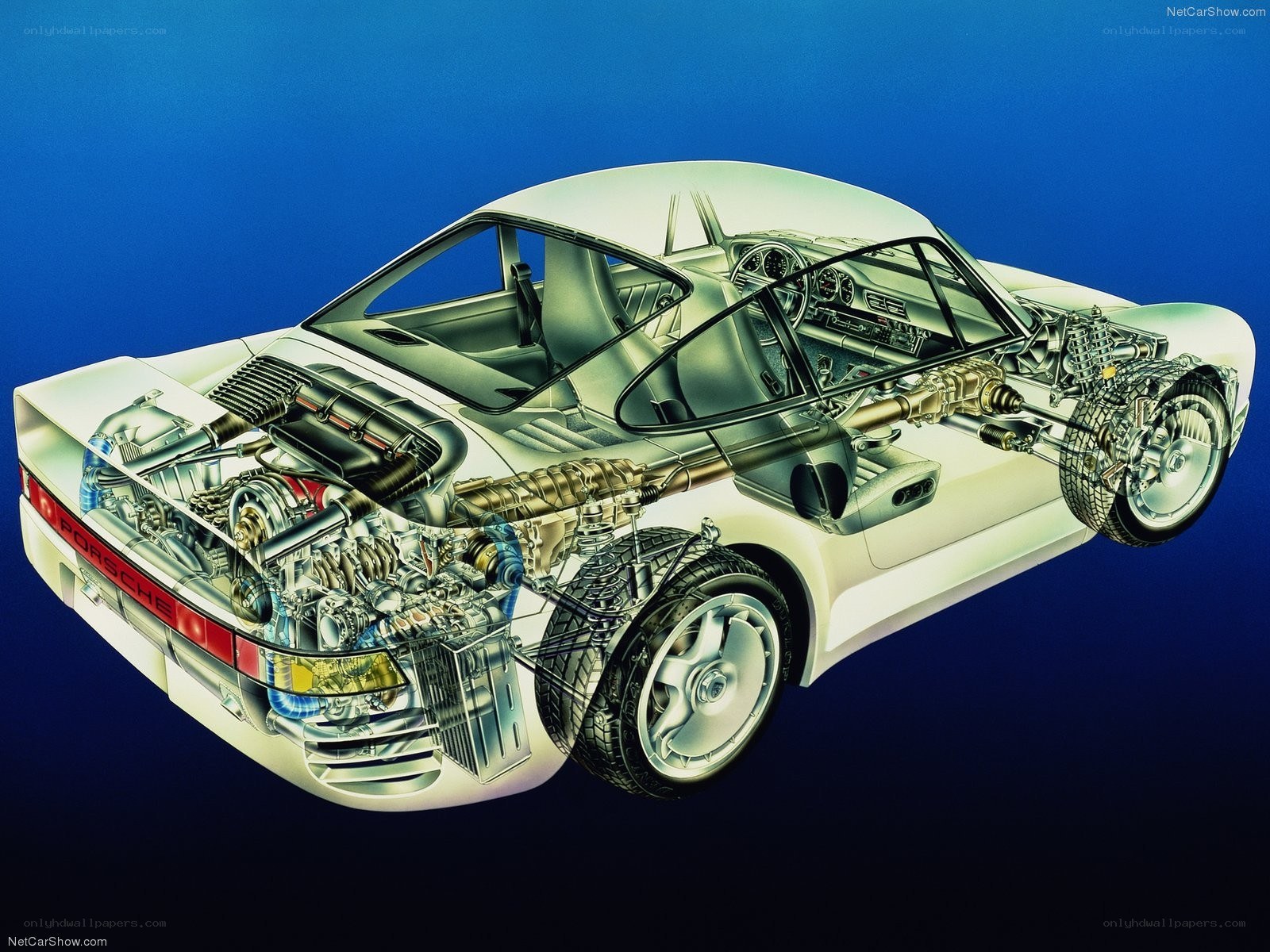 Porsche 968 Cutaway Diagram