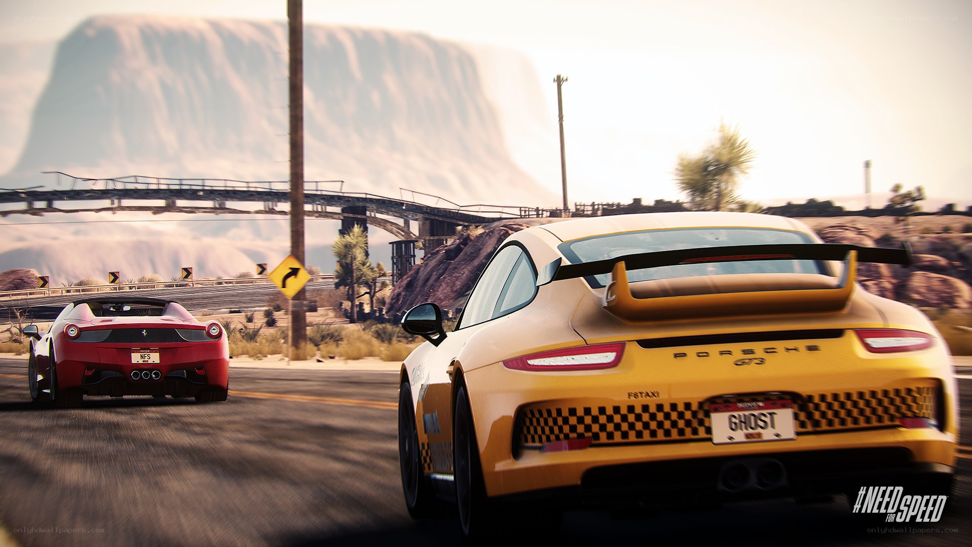Porsche and Ferrari racing