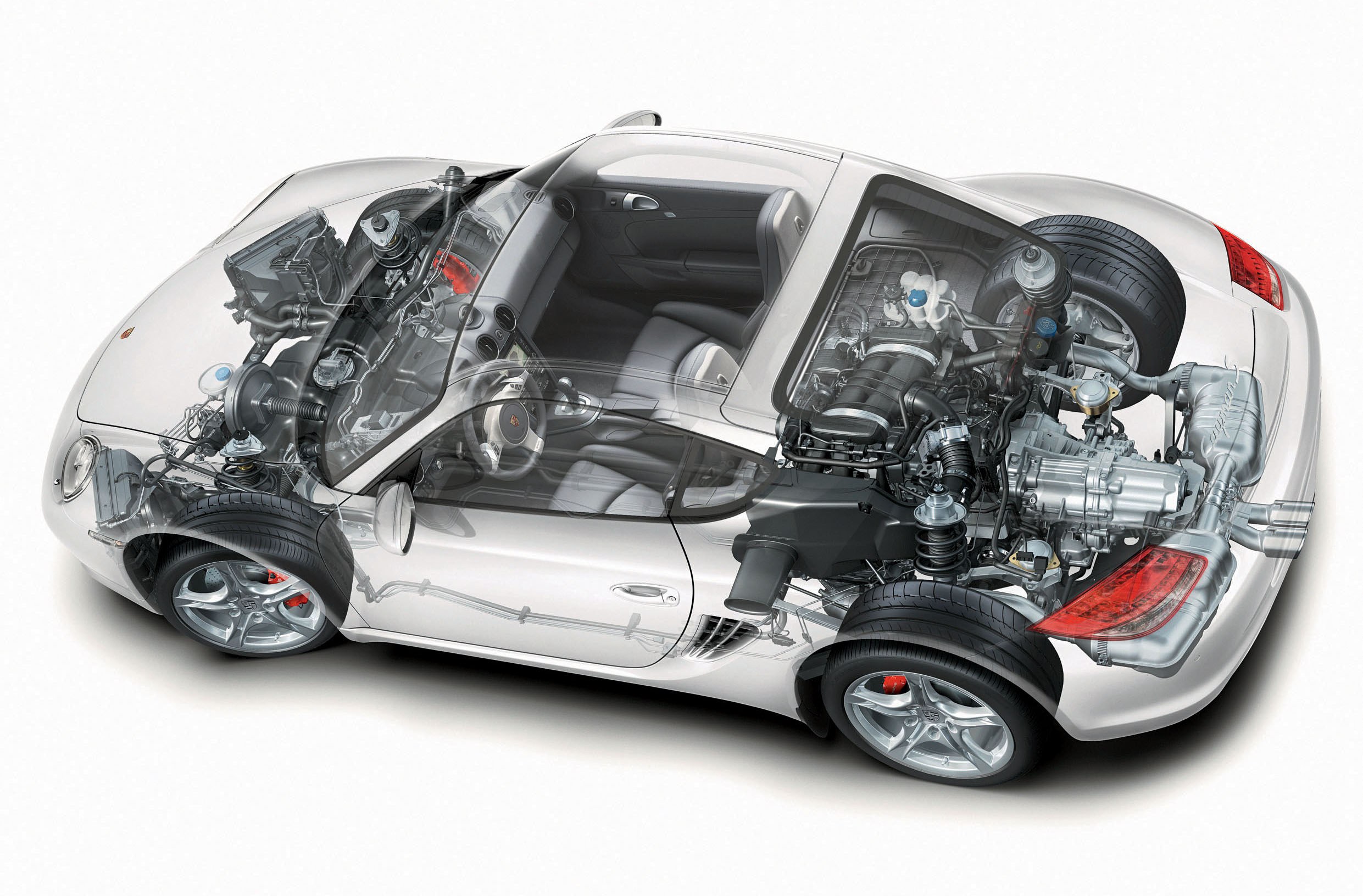Porsche Boxster engine cutaway