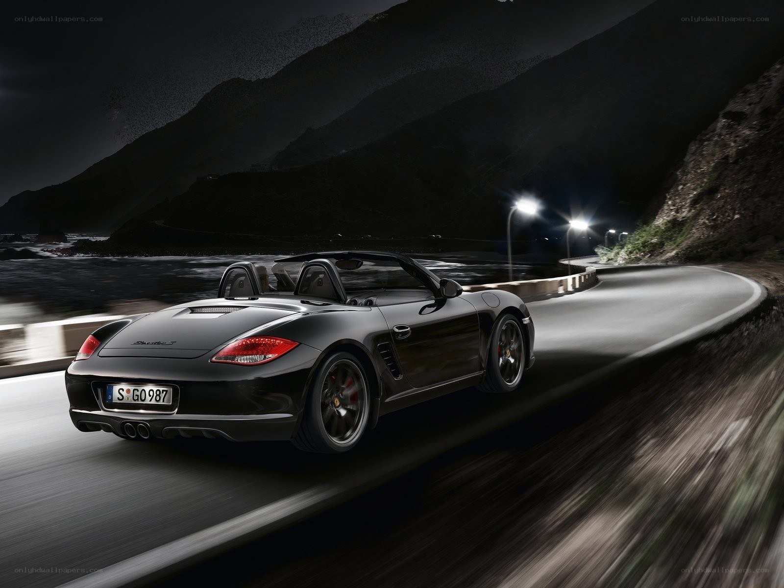 Porsche Boxster S at night