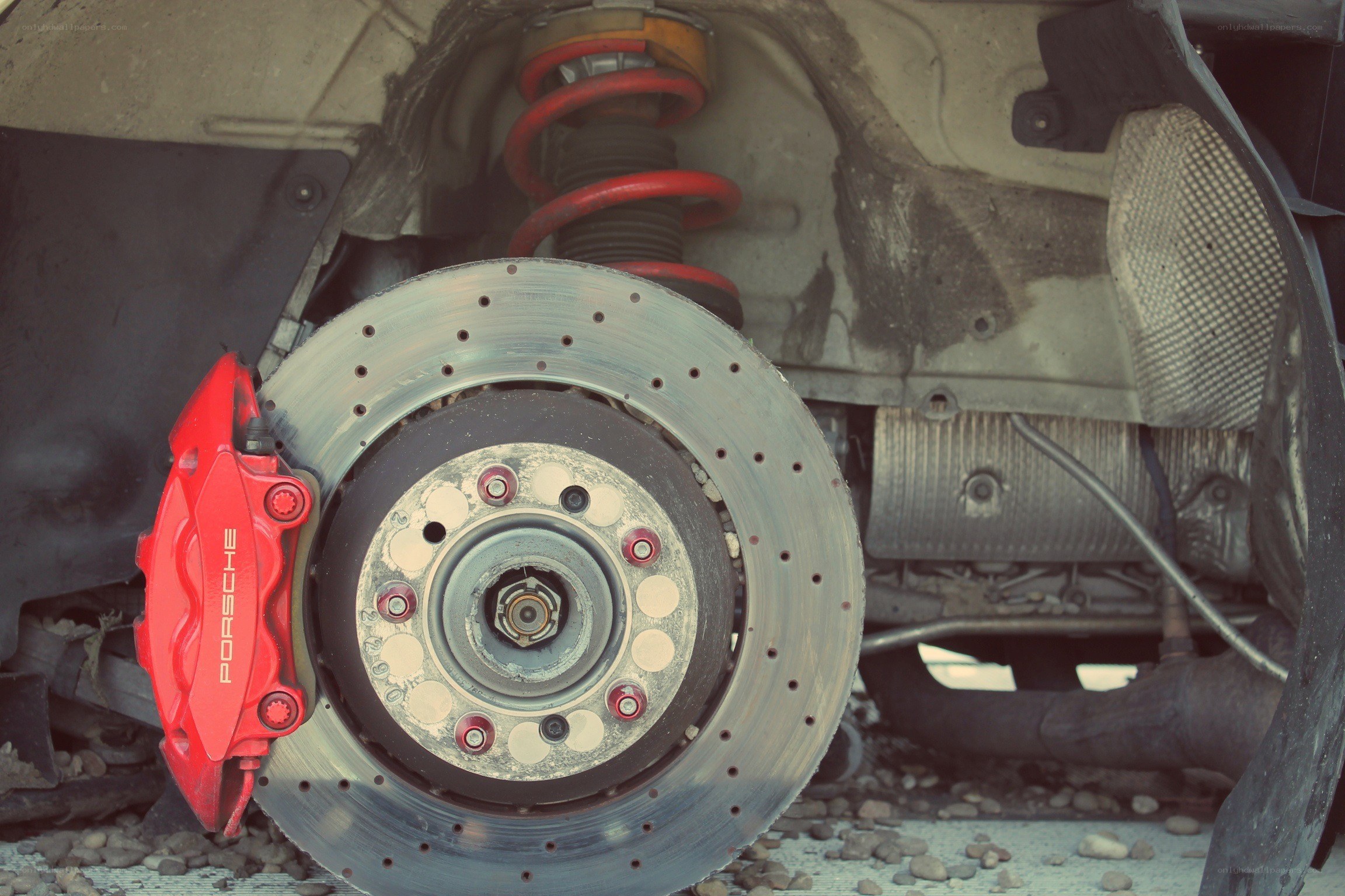 Porsche brake system close-up