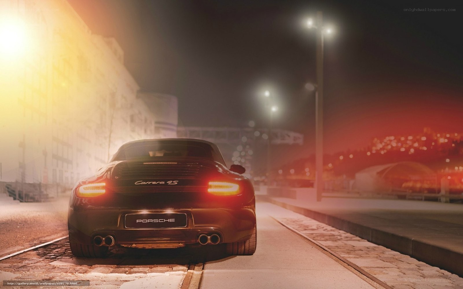 Porsche Carrera at night