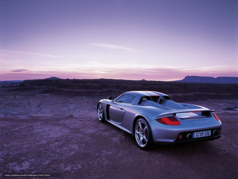 Porsche Carrera GT at sunset