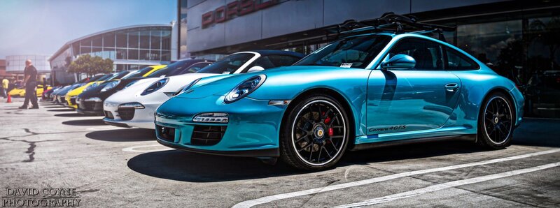 Porsche cars at dealership