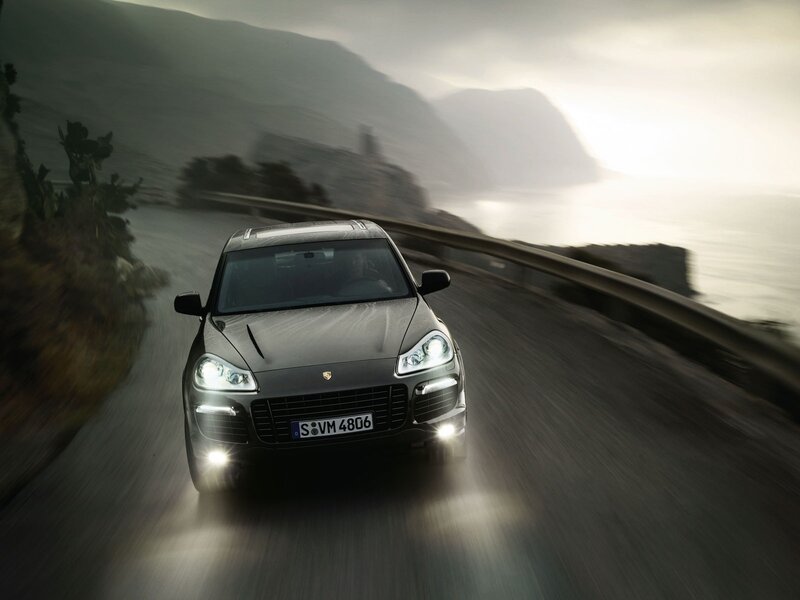 Porsche Cayenne on coastal road