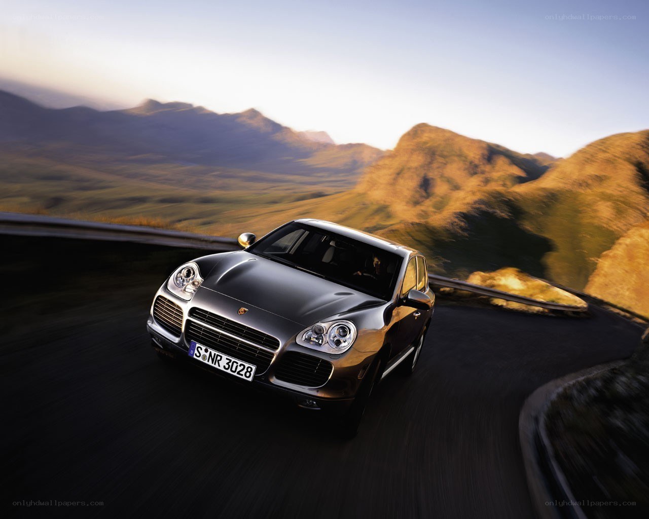 Porsche Cayenne on mountain road