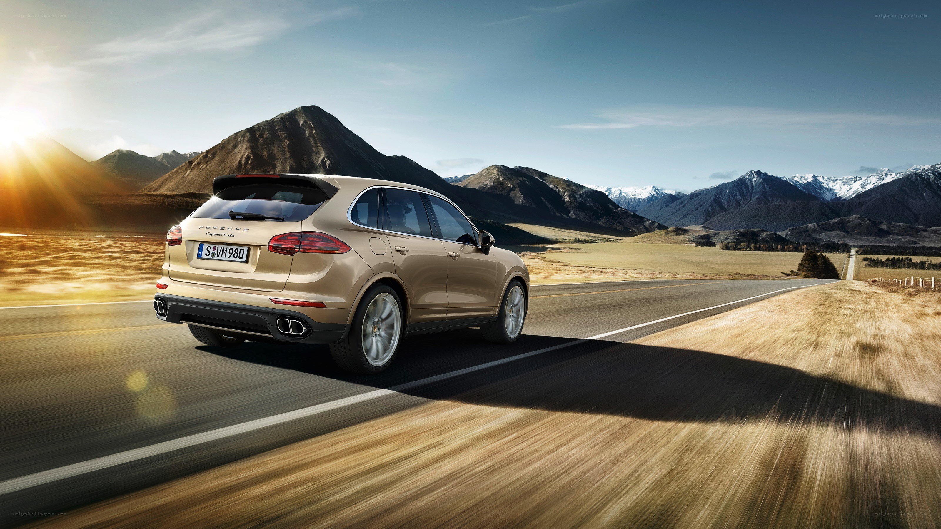 Porsche Cayenne on mountain road
