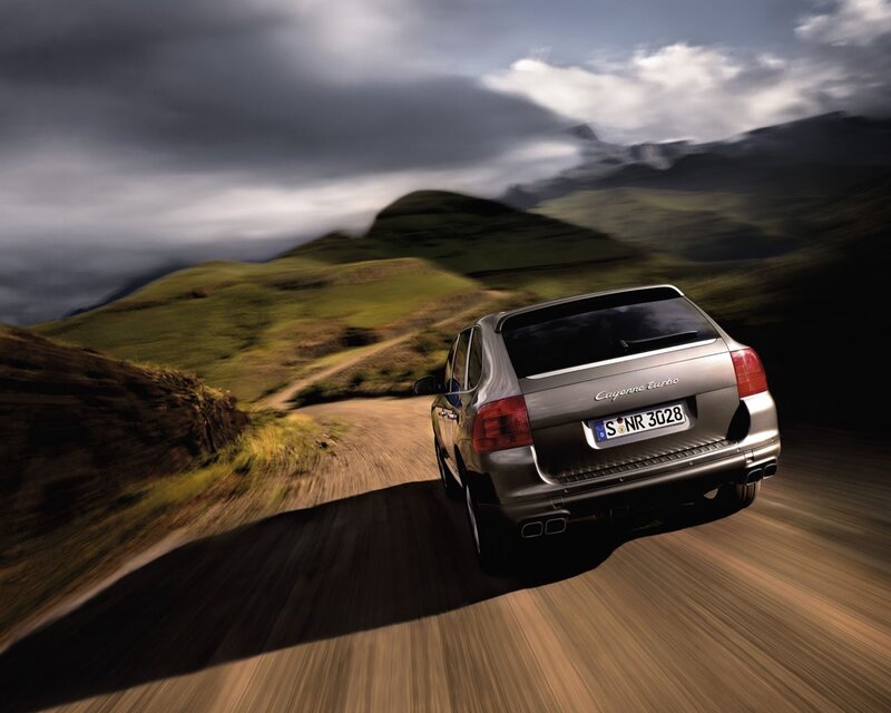 Porsche Cayenne Turbo on a mountain road