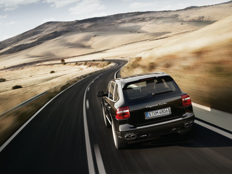 Porsche Cayenne Turbo on a winding road