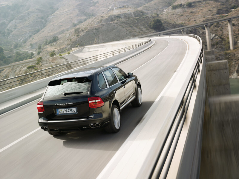 Porsche Cayenne Turbo on winding road