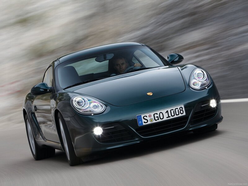 Porsche Cayman in motion