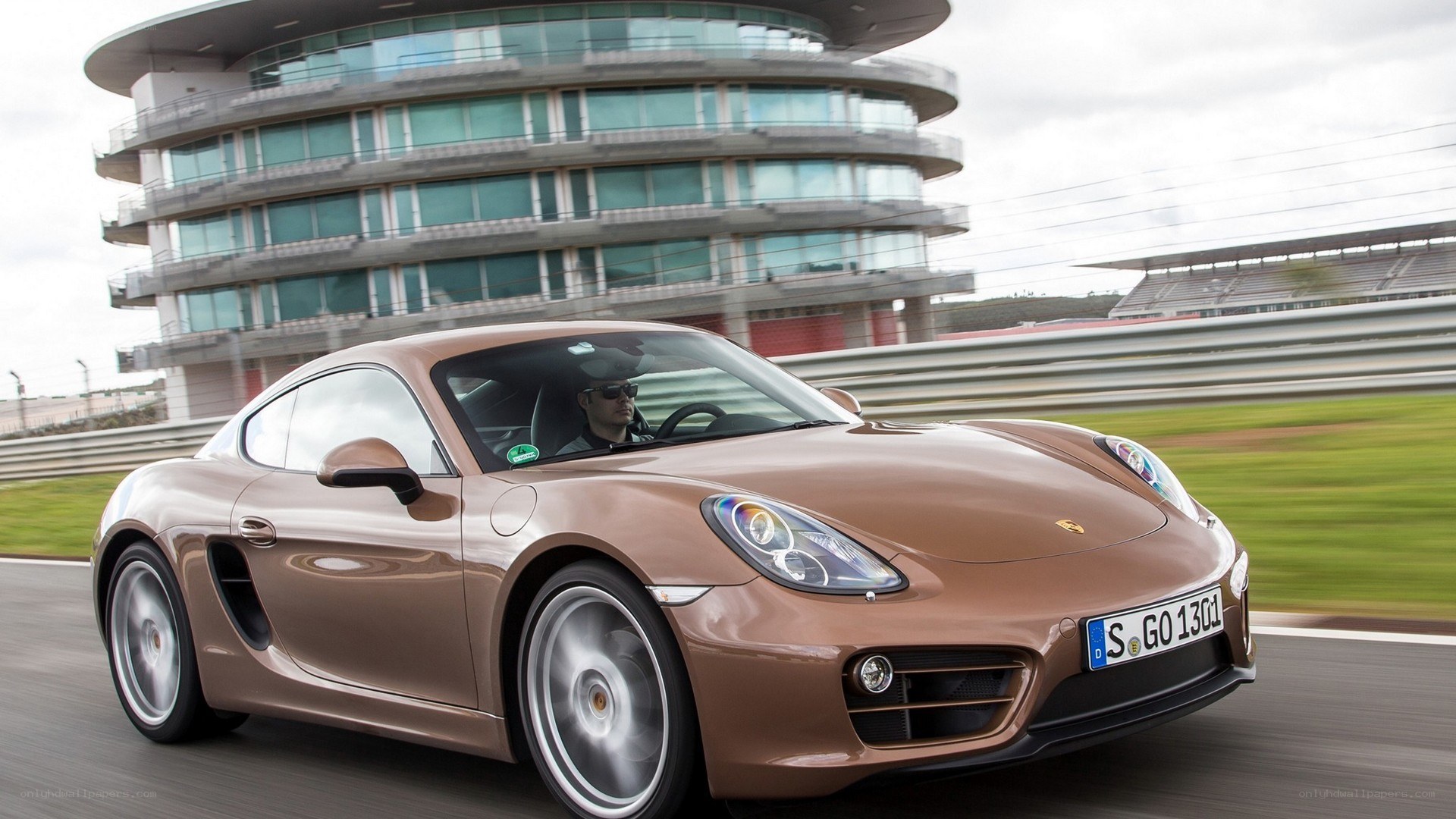 Porsche Cayman on a racetrack