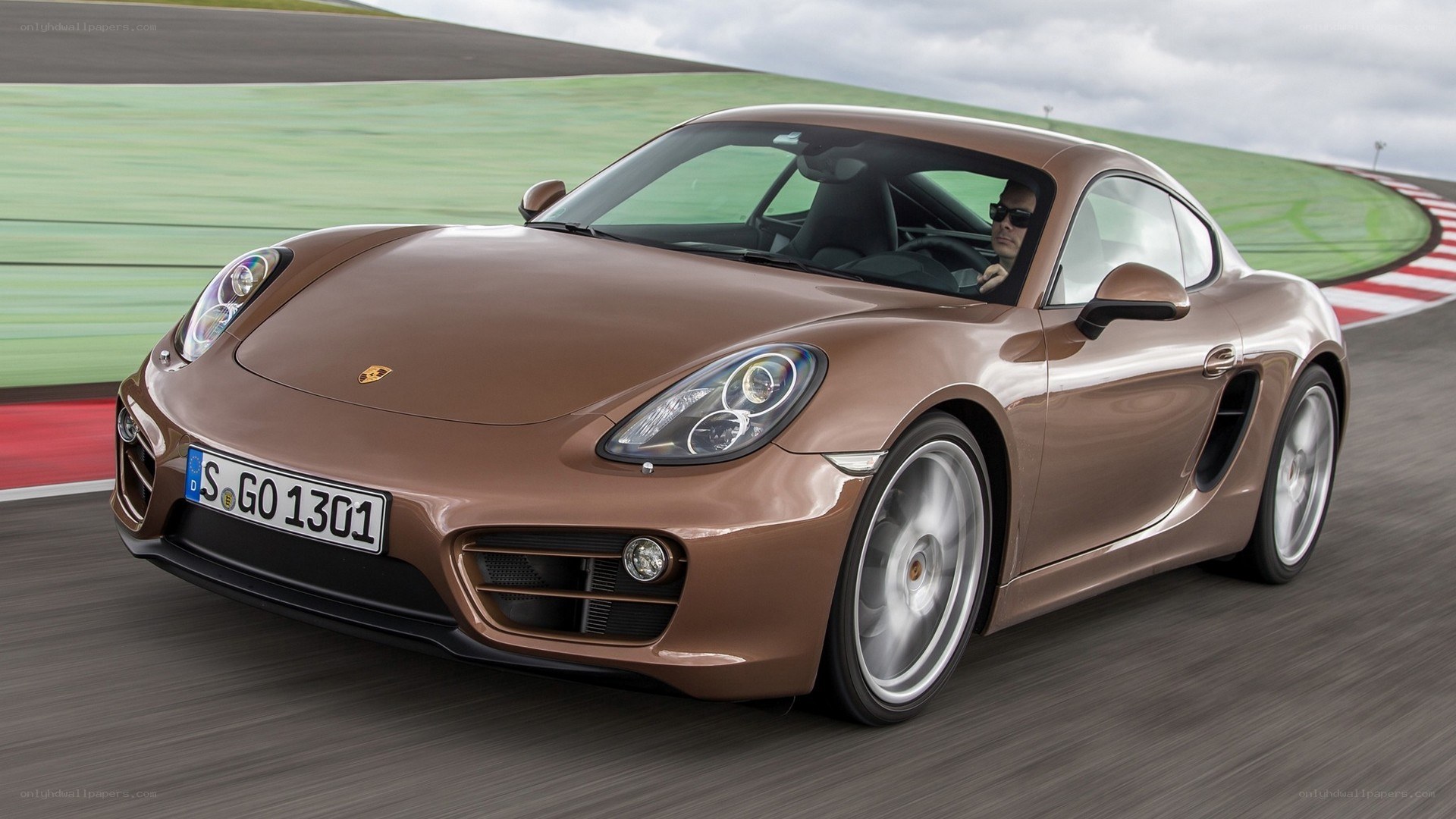 Porsche Cayman on a racetrack