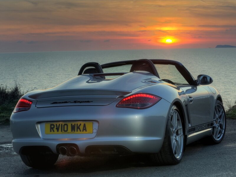 Porsche Cayman S at sunset