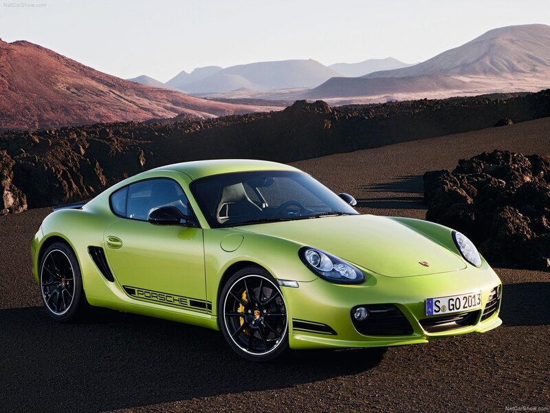 Porsche Cayman S in volcanic landscape