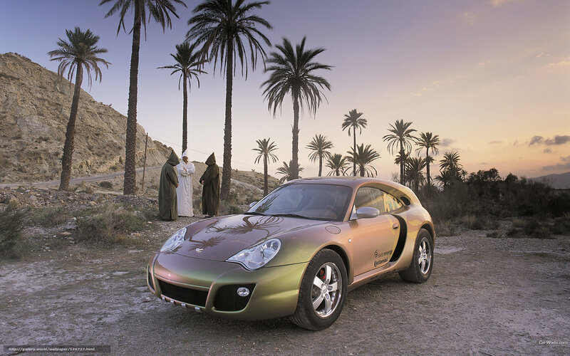 Porsche concept car in desert