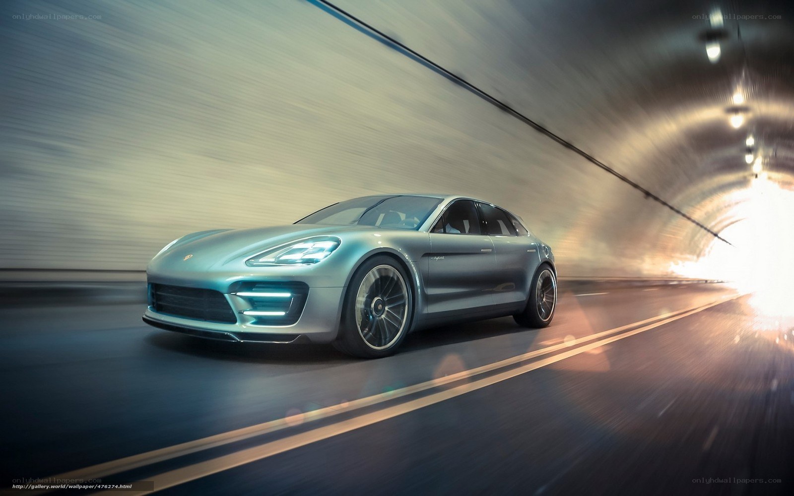 Porsche concept car in tunnel
