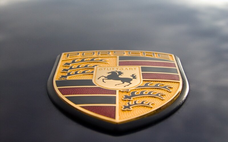 Porsche emblem on car