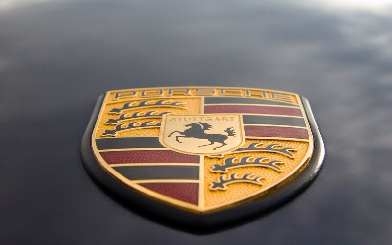 Porsche emblem on car