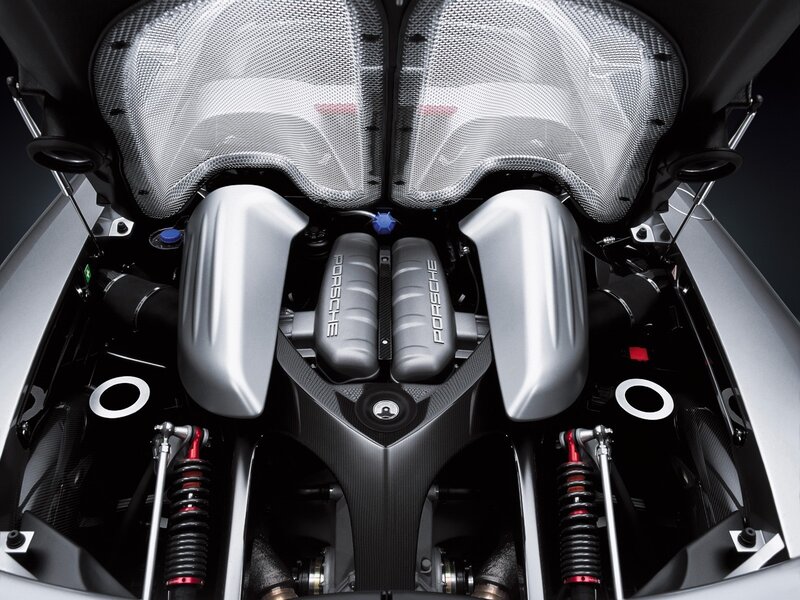 Porsche engine bay view