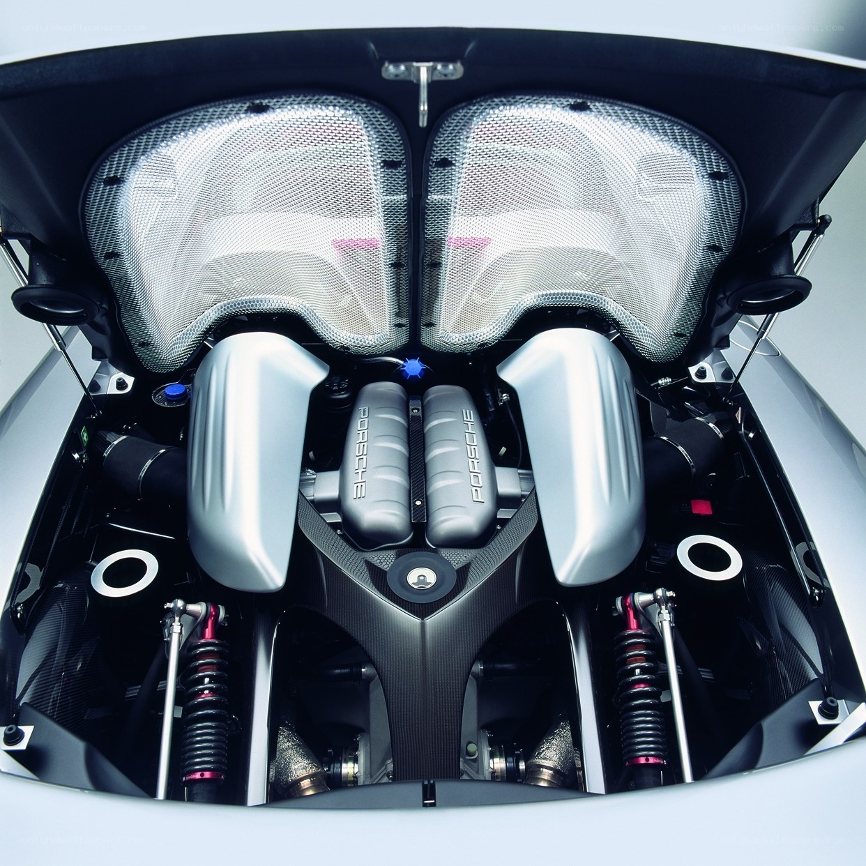 Porsche engine bay view