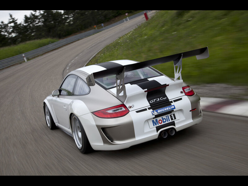 Porsche GT3 Cup car on track