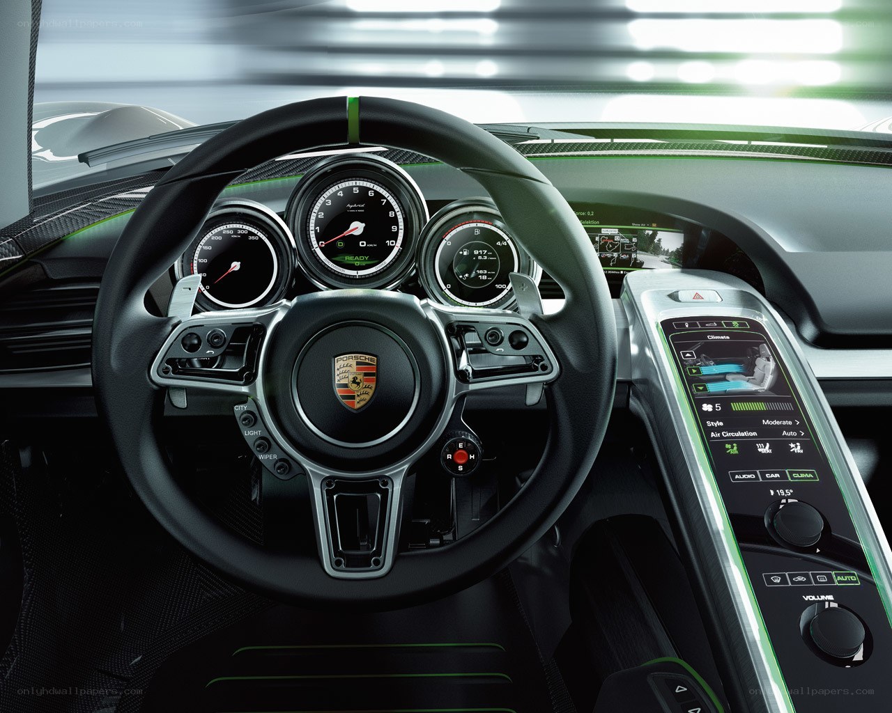 Porsche hybrid car interior
