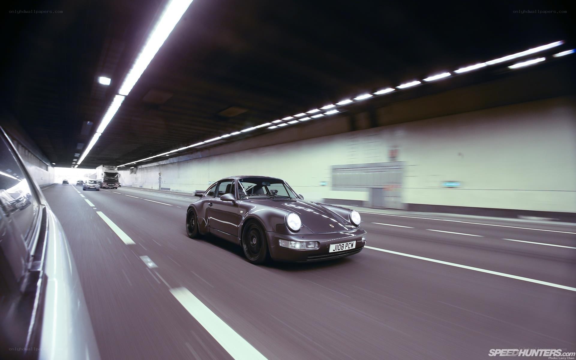 Porsche in a tunnel