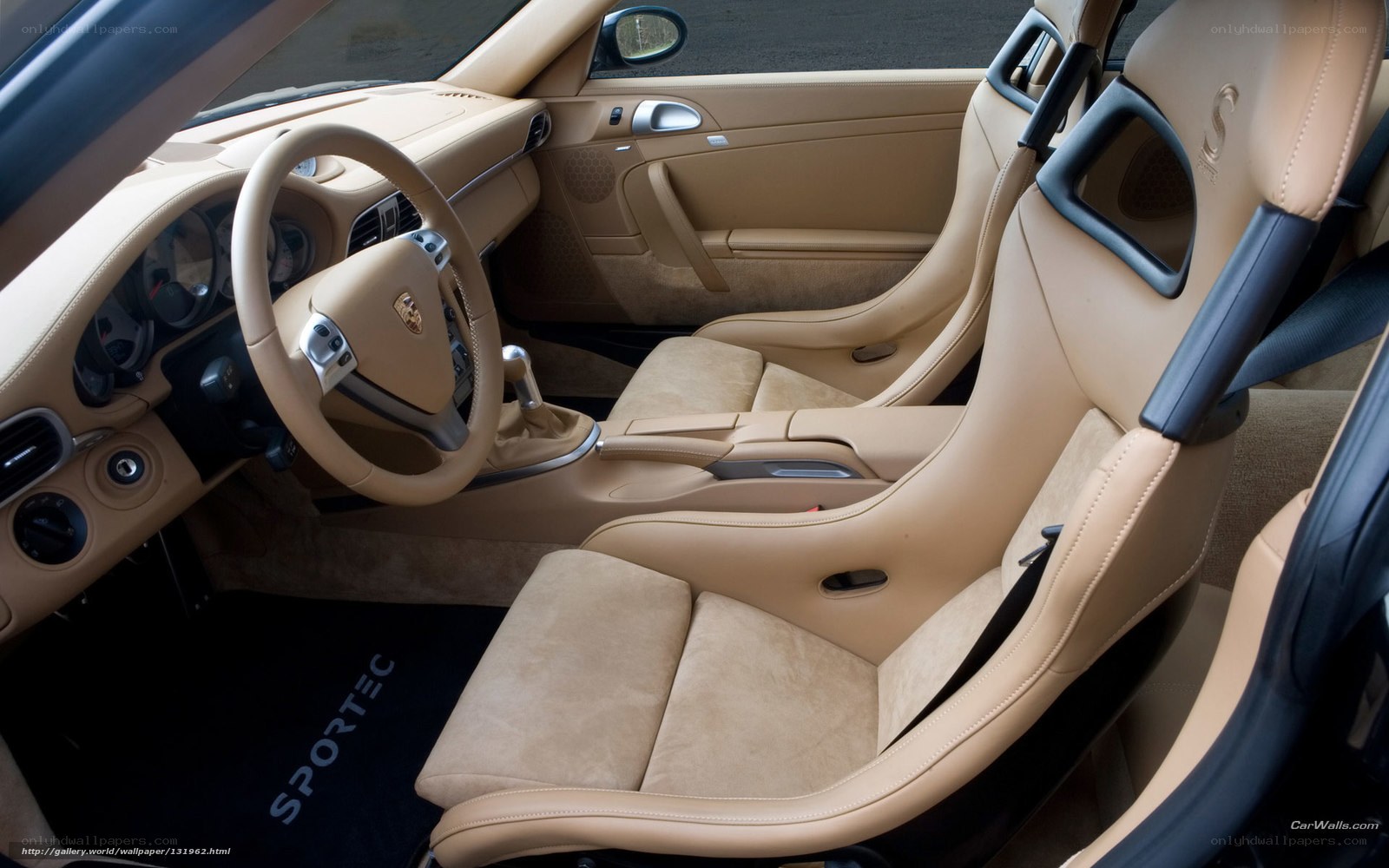 Porsche interior with sport seats