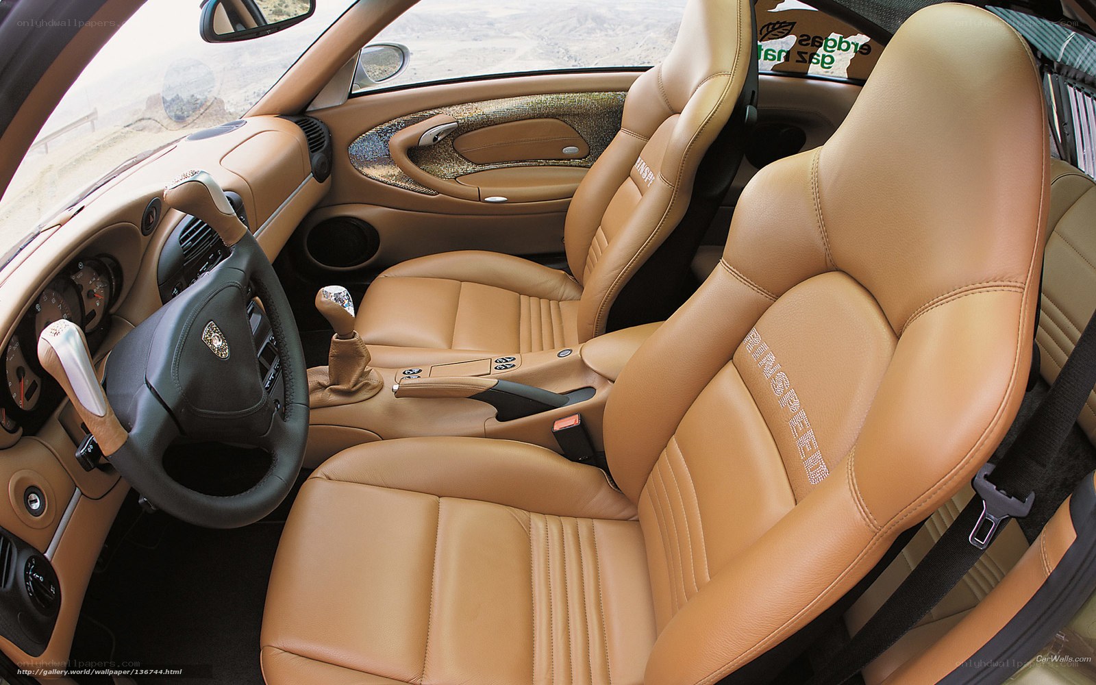 Porsche interior with tan leather