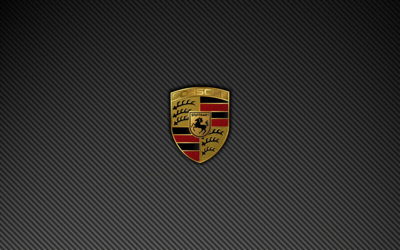 Porsche Logo on Carbon Fiber — Black