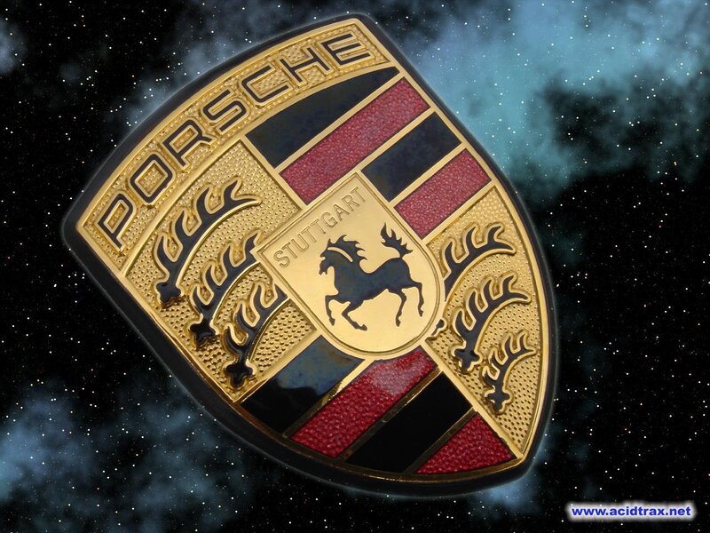 Porsche logo on space background