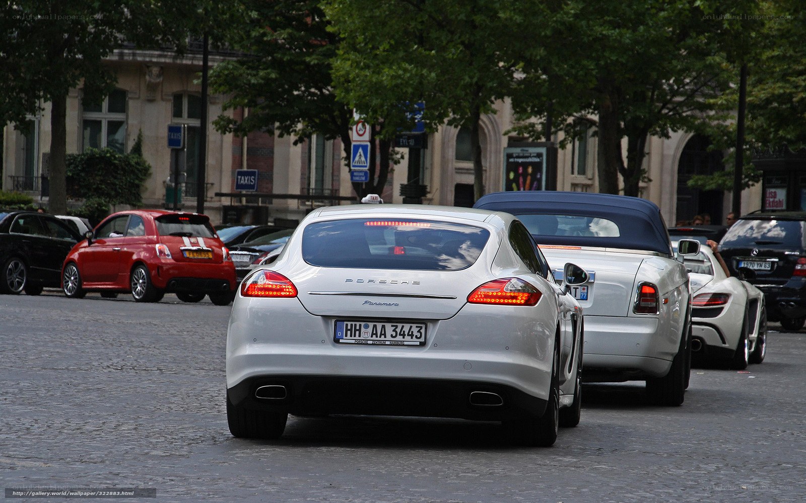 Porsche on a city street