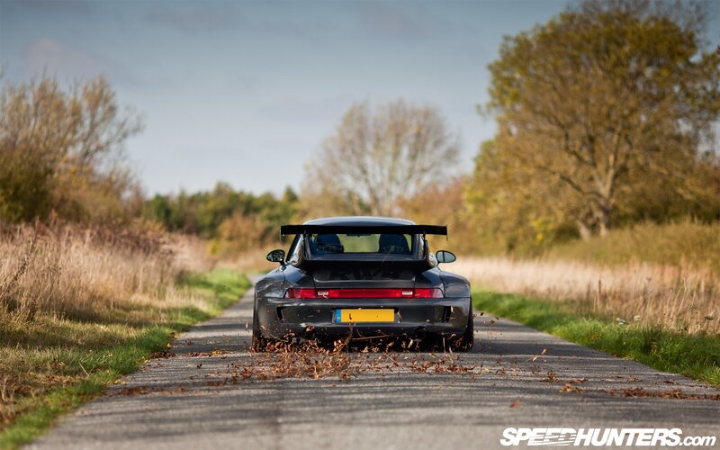 Porsche on a country road