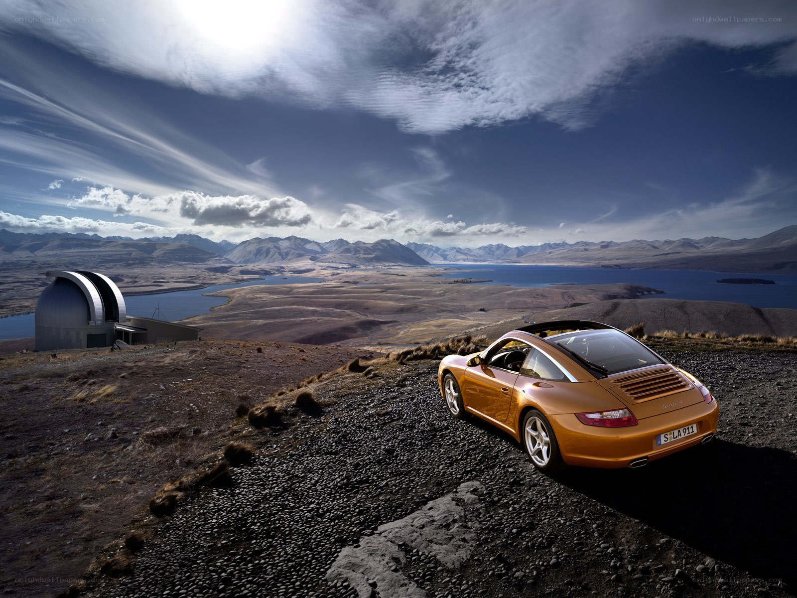 Porsche on a mountain overlook