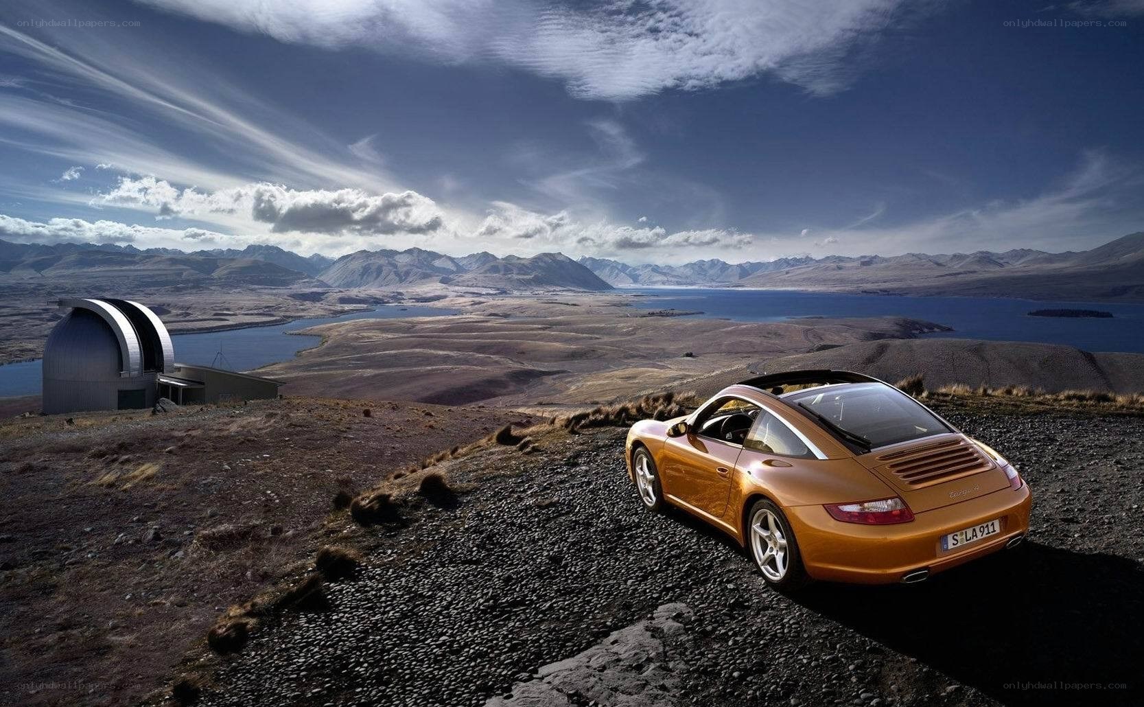 Porsche on a mountain overlook