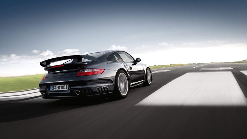 Porsche on a racetrack
