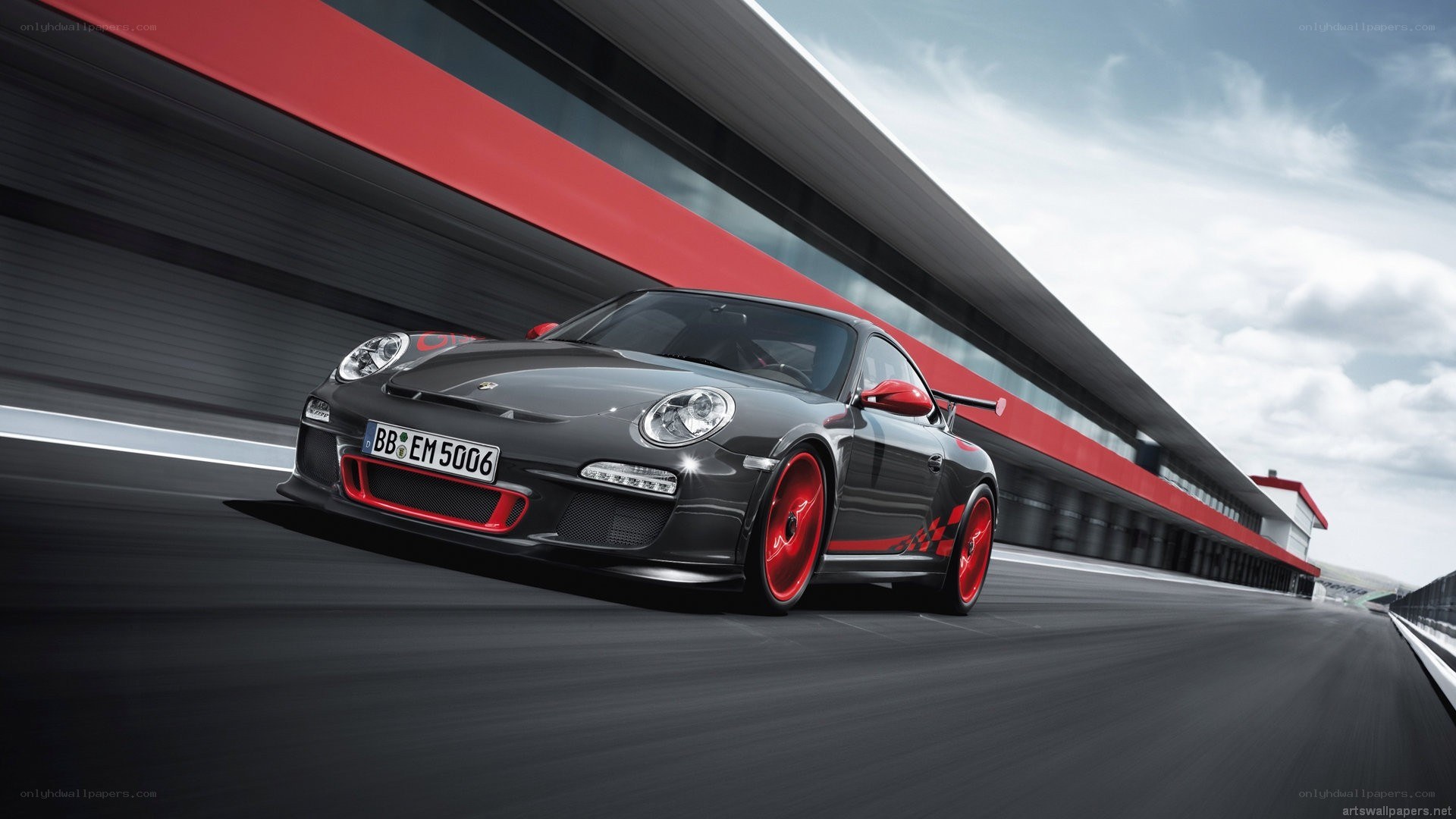 Porsche on a racetrack