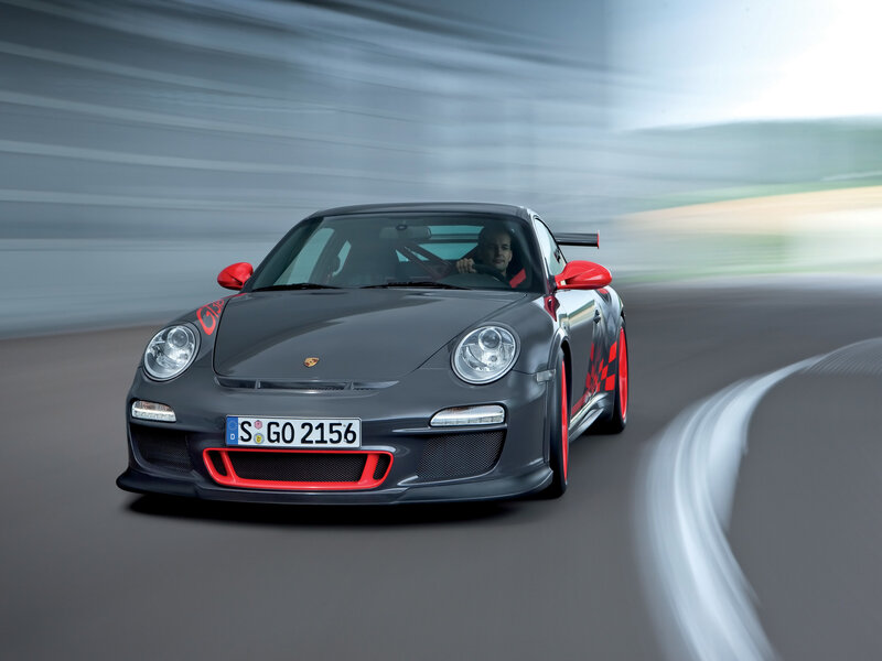 Porsche on a racetrack