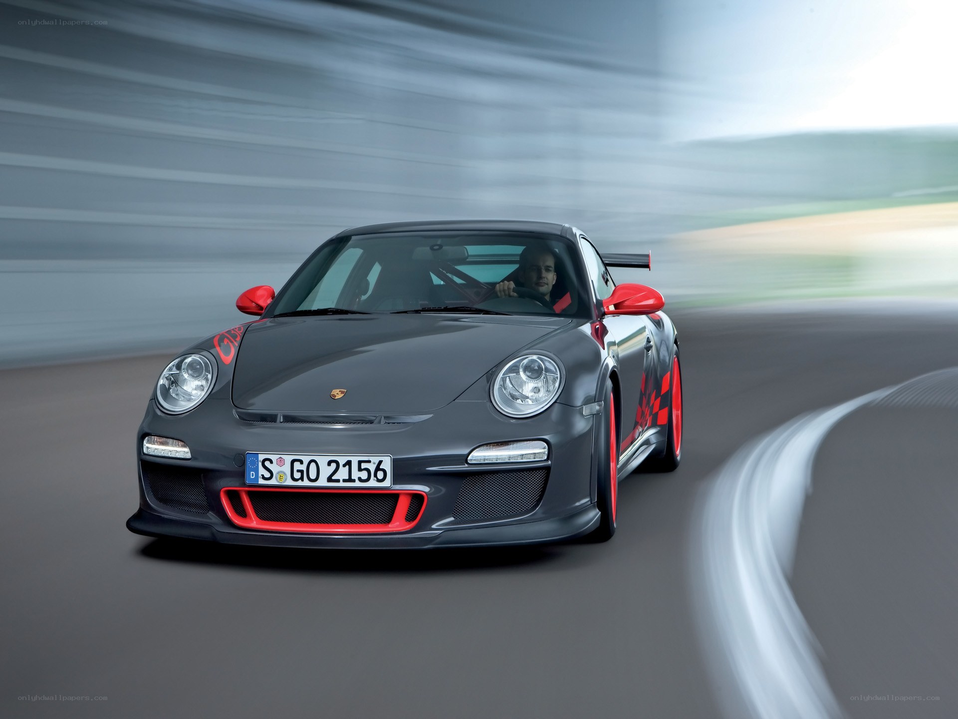 Porsche on a racetrack