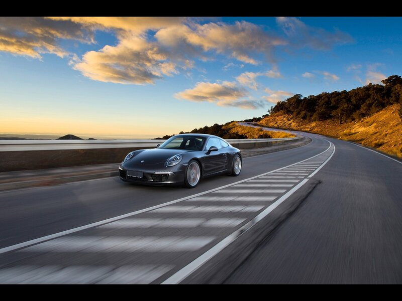 Porsche on a winding road