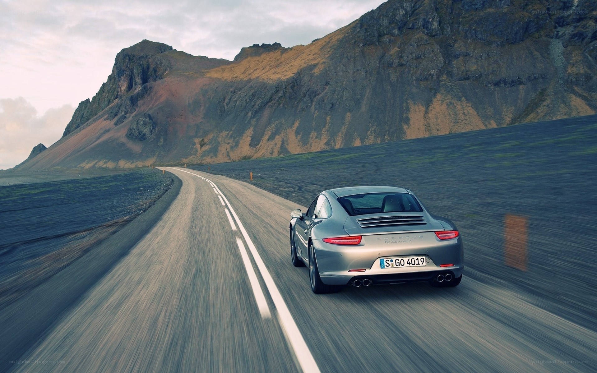 Porsche on a winding road