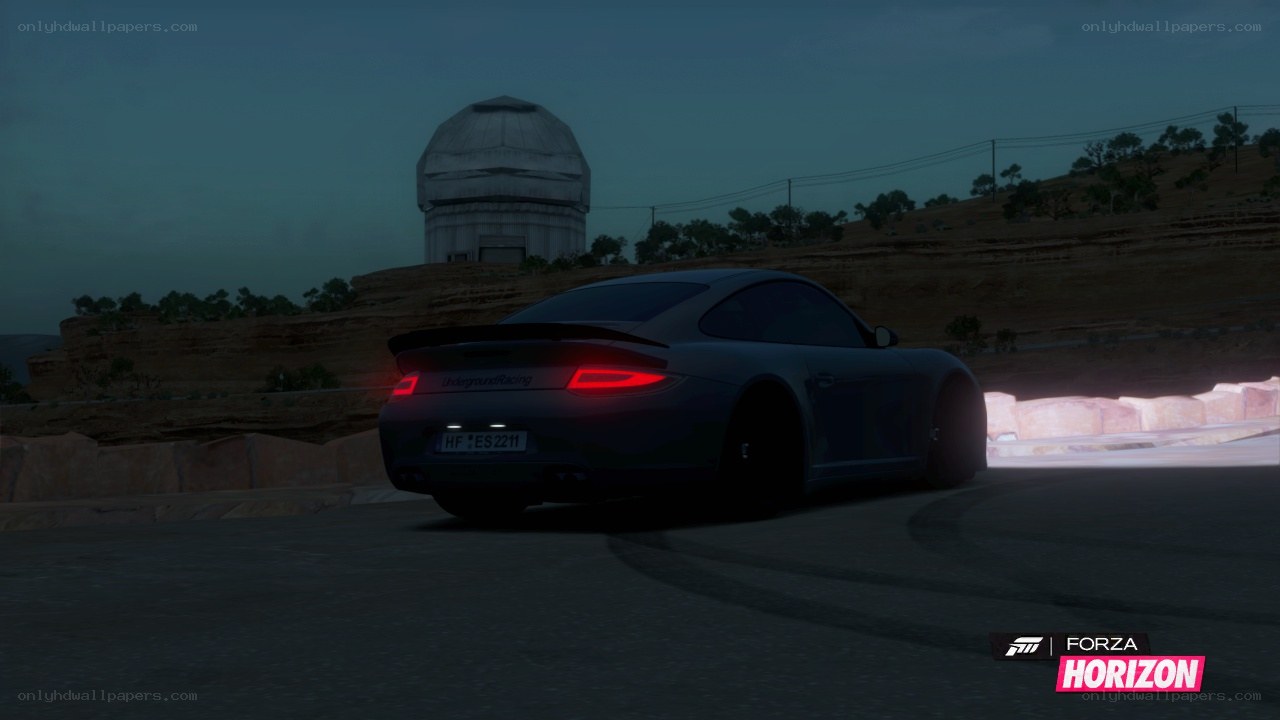 Porsche on a winding road