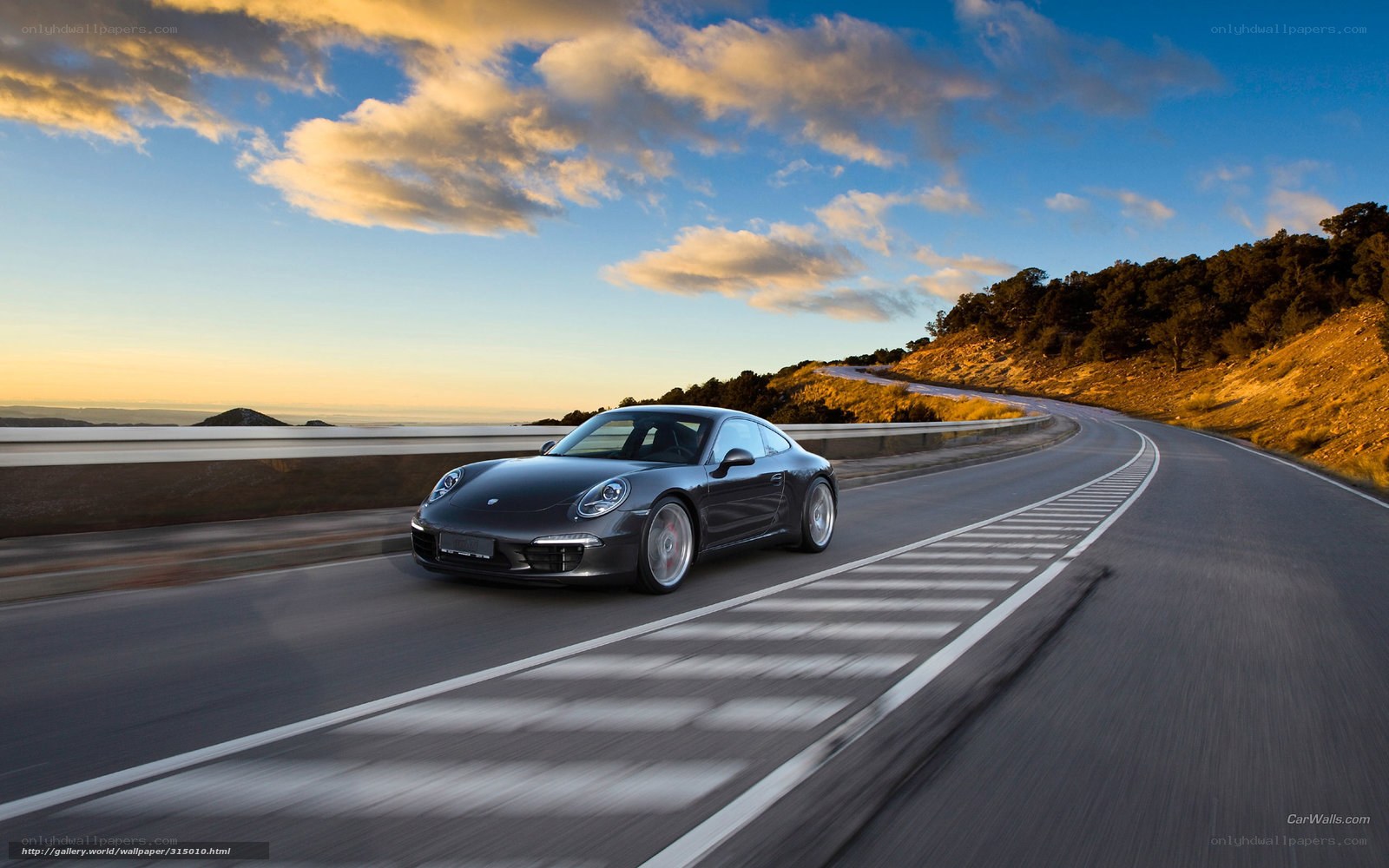 Porsche on a winding road