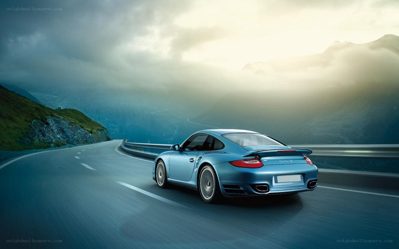 Porsche on mountain road