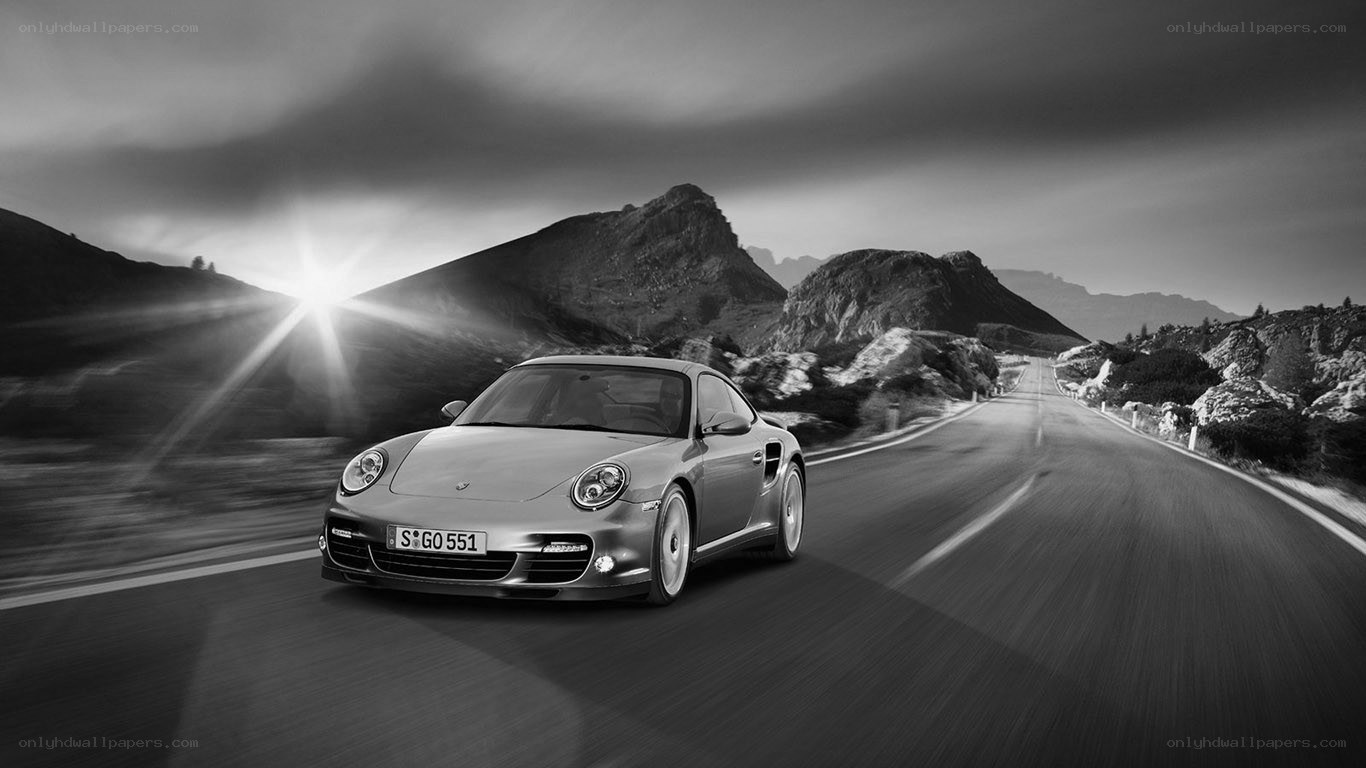 Porsche on mountain road