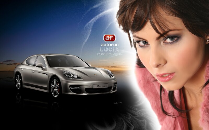 Porsche Panamera and woman